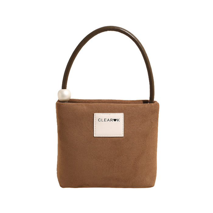 Wholesale Premium suede shoulder bag for women's casual and versatile commuting crossbody bucket bag