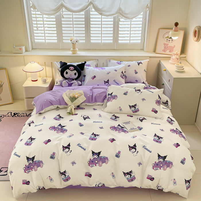 Wholesale A-level Cloud Washed Cotton Cute Cartoon Girl Heart Dormitory Bed Sheets JDC-SEE-AiErMei004