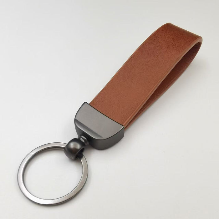 Wholesale Minimally designed car keychain with color changing leather logo, men's keychain pendant
