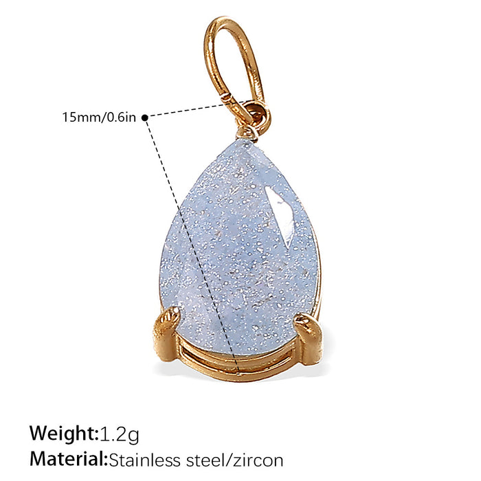 Wholesale DIY Gold-Plated Geometric Colored Gemstone Necklace Pendant