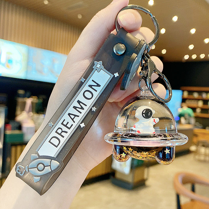 Wholesale Astronaut Floating Sand OilFilled Acrylic Keychain Decorative Car Key