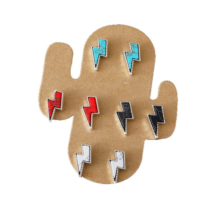 Wholesale Personalized Western style lightning round turquoise earrings national style Bohemian earrings gift earrings set