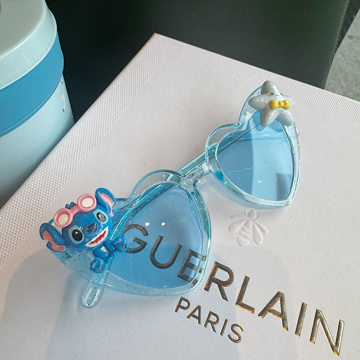 Wholesale Cute Cartoon Puppy Sunglasses Girls UV Protection Cute Super Cute Baby Glasses Little Girl Soft Leg Silicone