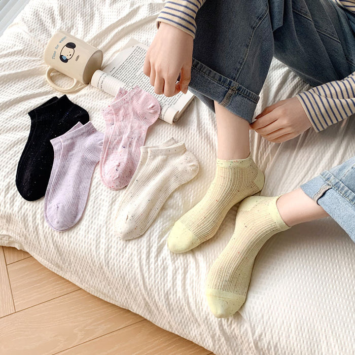 Wholesale Socks, sweat absorbing mesh, thin boat socks, boneless dot yarn, invisible socks, cotton