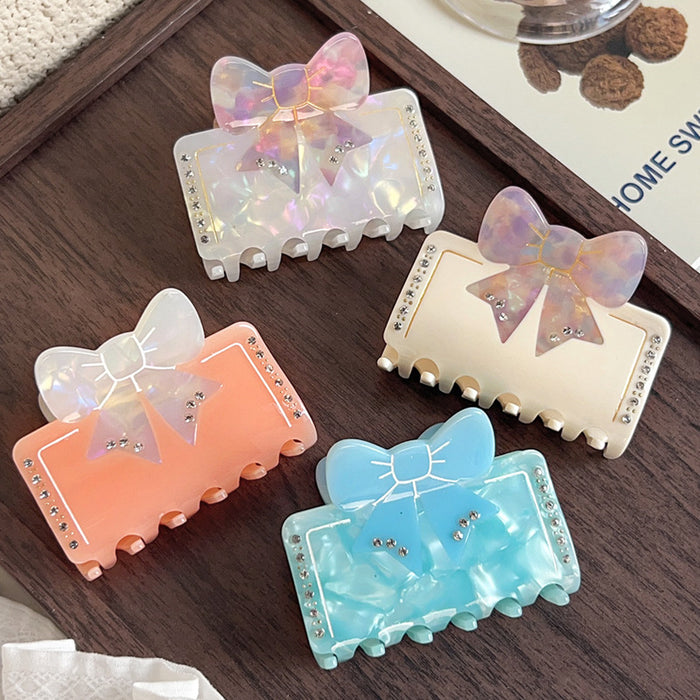 Wholesale French Style Butterfly Crystal Acetate Claw Hair Clip Medium Size for Women  Everyday Styling,  Boutique Resale Hair Accessory