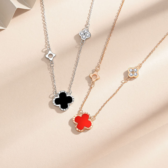 Wholesale Four-leaf Clover Necklace Women's Niche Design Fashionable