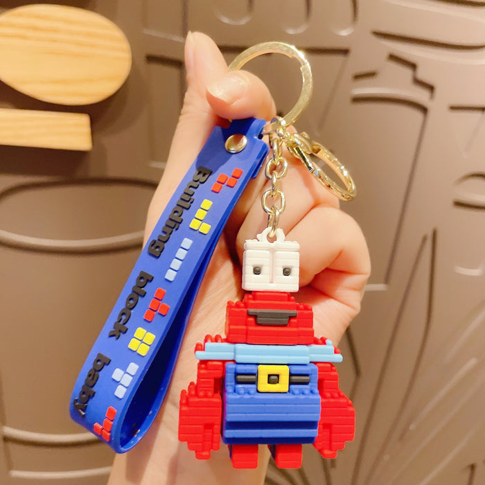 Wholesale Cartoon Building Block PVC Keychain JDC-KC-JinYuan001