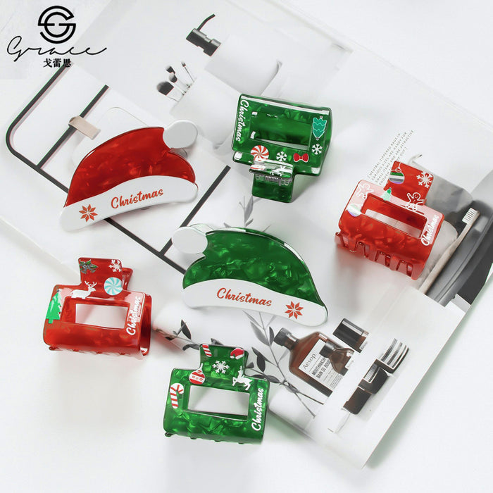 Wholesale Christmas Hair Clip Hair Accessory for the Back of the Head Christmas Hat Decorative Hairpin