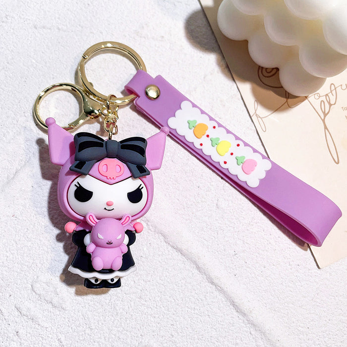 Wholesale Cartoon Silicone Keychain Hanging Accessories Car Bag Key Chain Pendant