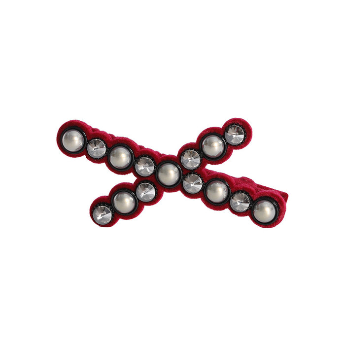 Wholesale Cross rhinestone straight clip hair clip side clip bangs clip women's broken hair fixed hair clip