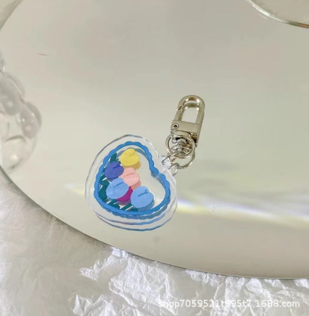 Wholesale Tulip Flower Fashion Personalized  Cute Keychain Decorative Small Pendant Card