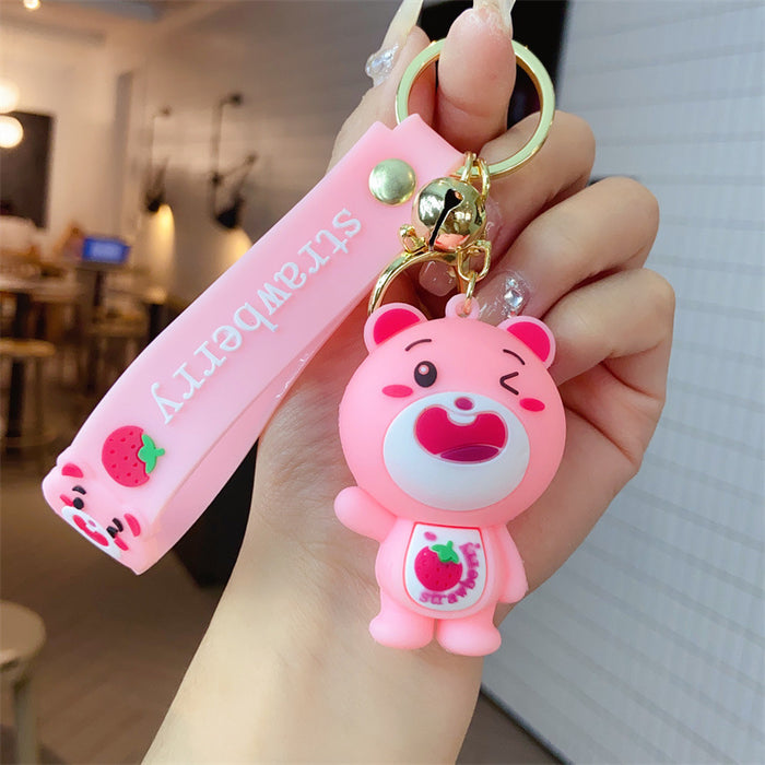 Wholesale  Bear Cartoon Key Chain Doll  Jewelry  Key Pendant Car Bag Pendant Silicone Keychain