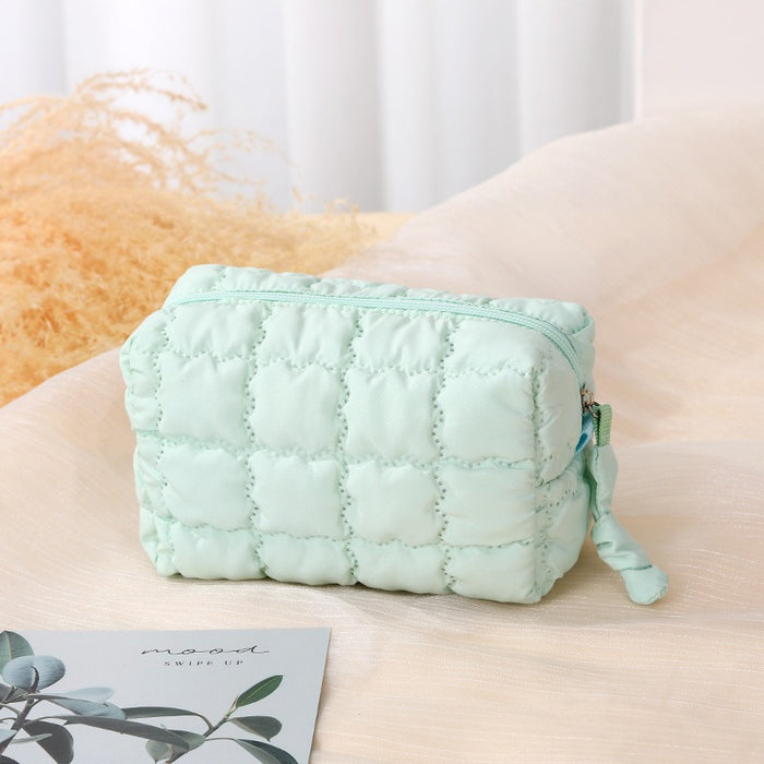 Wholesale Modern Chic Pink Octagonal Cosmetic Bag Polyester Travel Makeup Pouch Fashion Accessory For Resale