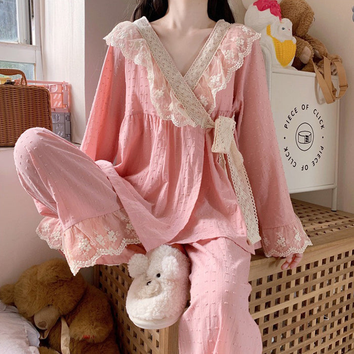 Wholesale Pajama long sleeved set, retro kimono, high-end home wear