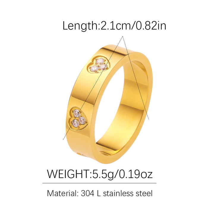 Wholesale Stainless steel ring high-end personality all-match ring love heart diamond titanium steel ring