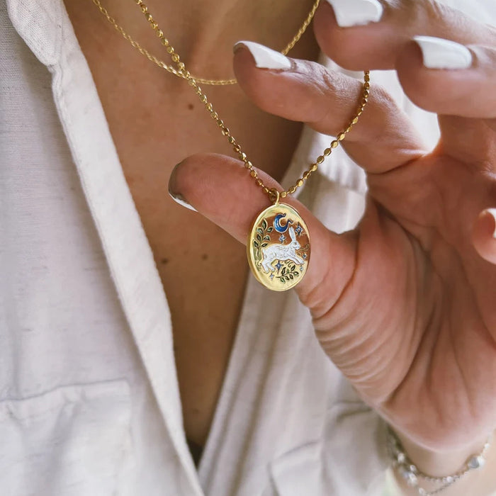 Wholesale Titanium steel new handmade painted oil dripping necklace color plating 18K gold