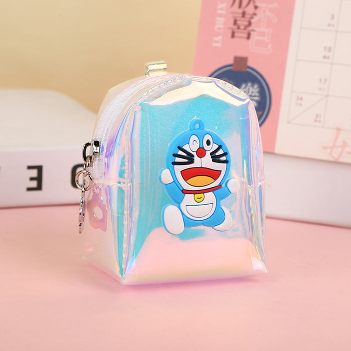 Wholesale Small backpack coin purse holographic jelly mini key pouch