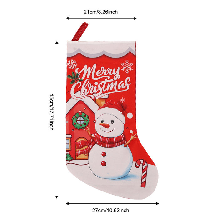 Wholesale Christmas Socks Children' s Gift Bag Pink Cartoon Roof Old Man Candy Gift Decoration Supplies Christmas Tree