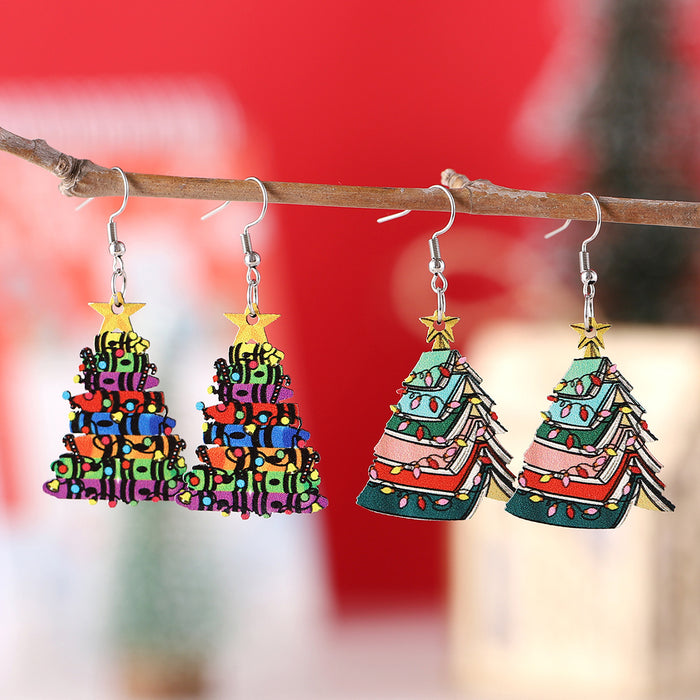 Wholesale Christmas Star Lantern Book Pendant Earrings