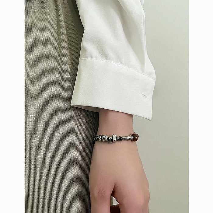 Wholesale Natural retro bracelet, niche light luxury obsidian bead bracelet