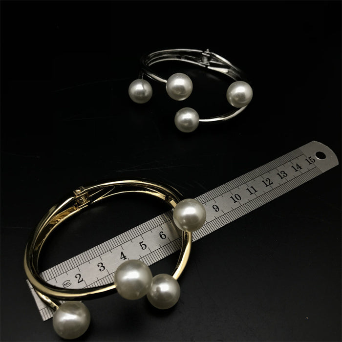 Wholesale Alloy Pearl Open Bracelet JDC-BT-FaX003