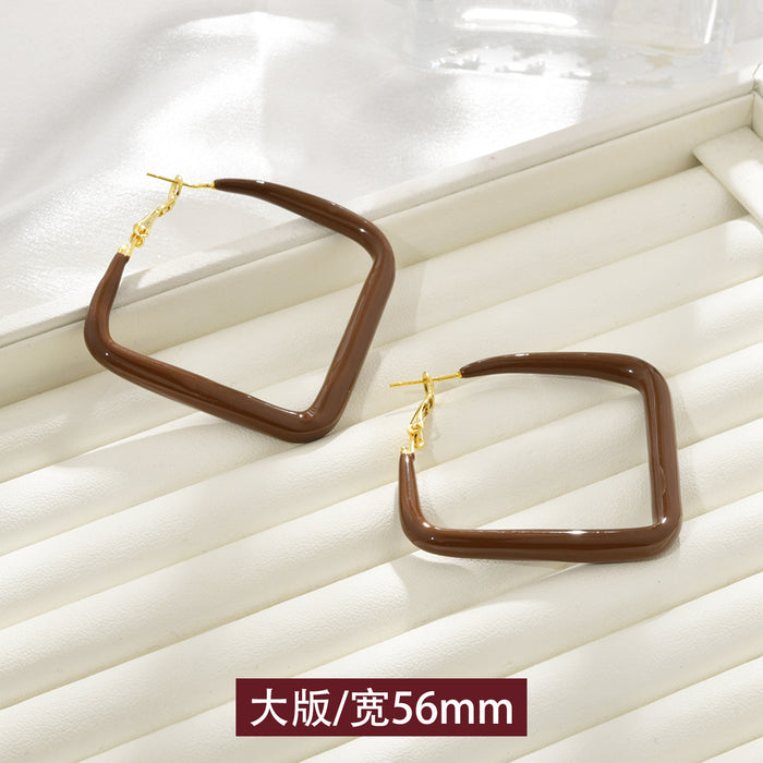 Wholesale   Red Hoop Earrings Slim Earrings Earrings for Women temperament