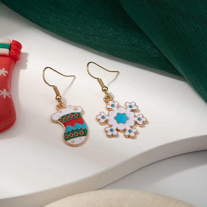 Wholesale Christmas Personalized Snowflake Bell Earrings