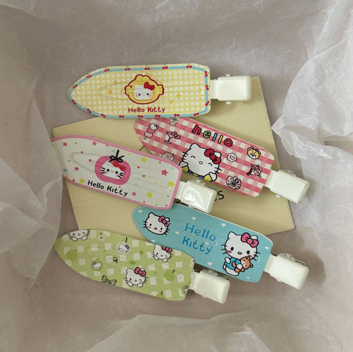 Wholesale Red plaid cat shovel hairpin sweet girl style side hairpin hair accessories