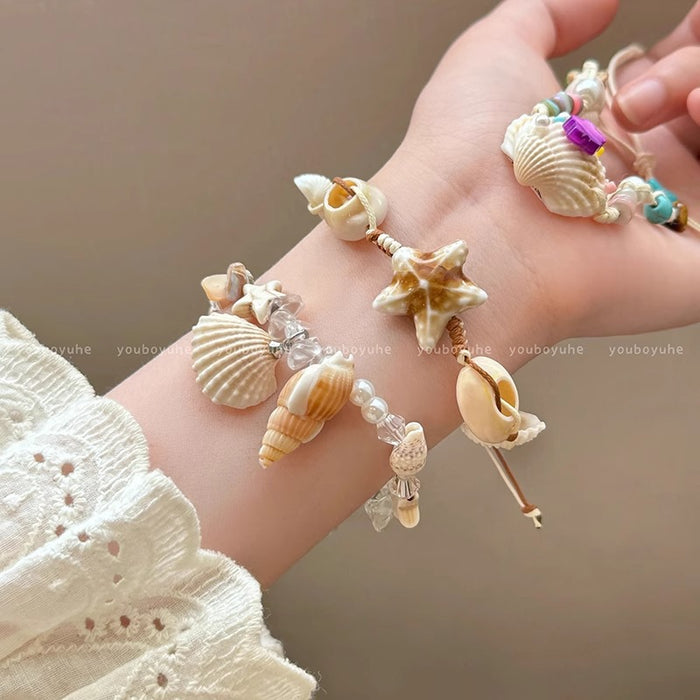 Wholesale Shell Starfish Beaded Bracelet Seaside Accessible Luxury Versatile Bracelet