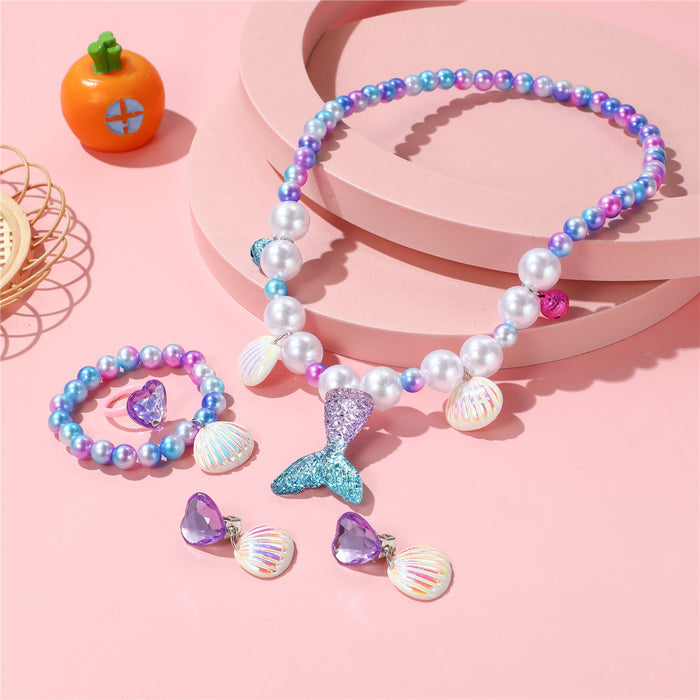 Wholesale Mermaid Diy Pearl Non-allergic Beaded Necklace Set JDC-NE-Zhuoa001