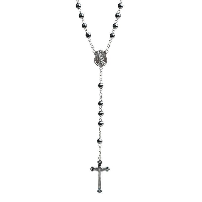 Wholesale   Retro Cross Necklace Trendy  Jewelry Black Gallstone Cross Pendant Ballpoint Chain