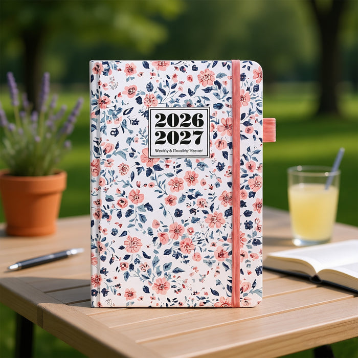Wholesale Imitation Leather Blue Floral A5 Planner Notebook - Decorative Fashion Accessory
