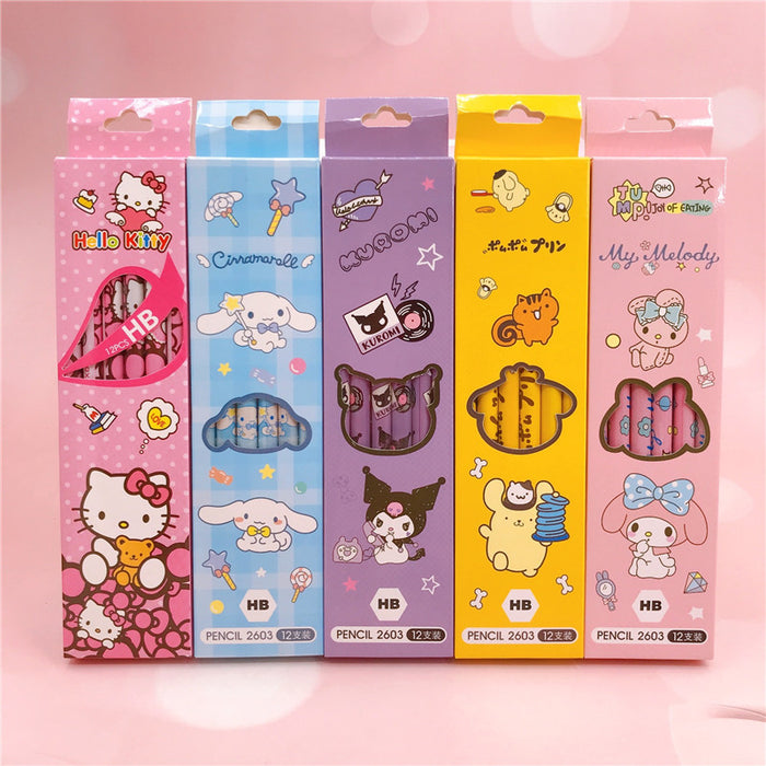 Wholesale Cartoon 12 Pieces Box Wooden Pencil JDC-PC-YaLL001