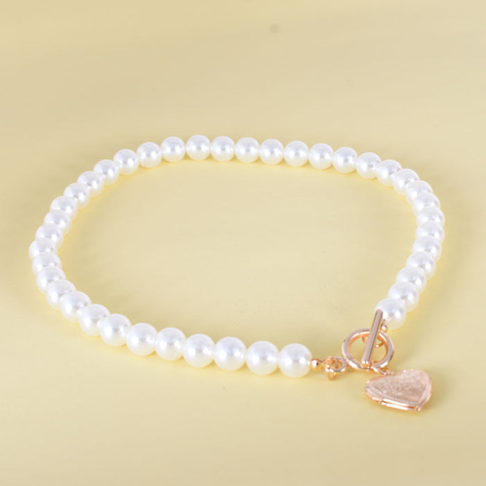 Wholesale 2PCS Pearl Heart Necklace JDC-NE-WenB003