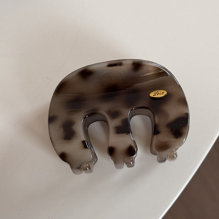 Wholesale M-shaped Love Gold Label Women's Head Hair Shark Clip Leopard print
