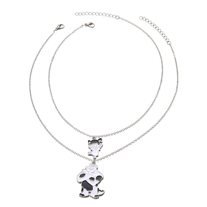 Wholesale New accessories, fashionable anime pendant, simple and versatile alloy drip oil necklace