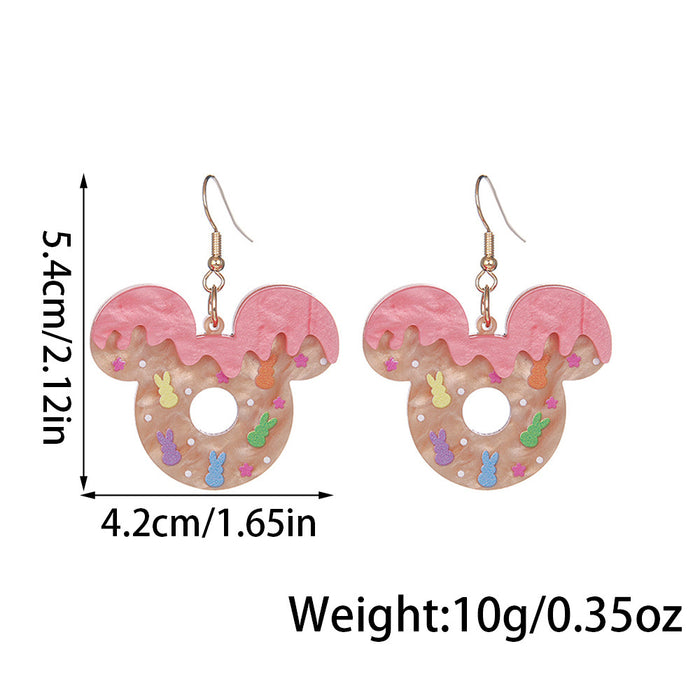 Wholesale Earrings Handmade Cute and Sweet Donut  Acrylic Pendant Earrings