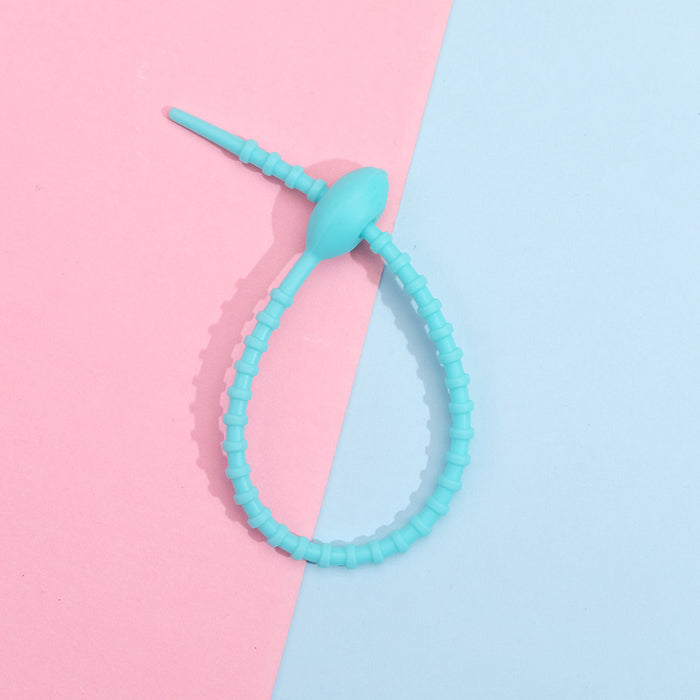 Wholesale Colorful silicone tie handmade accessories reusable keychain ring chain rope bag hanging accessories