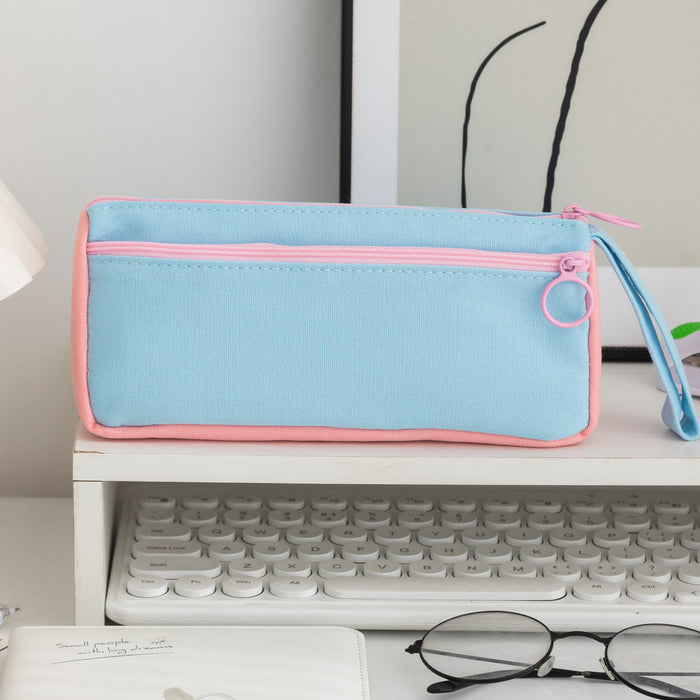Wholesale Color-Blocked Student Pencil Case