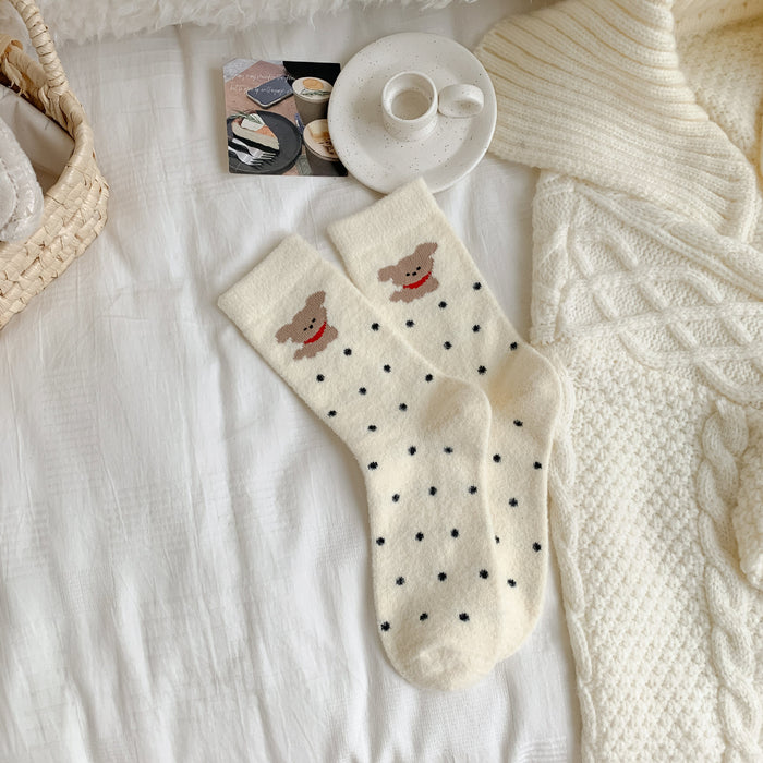 Wholesale Socks with warmth and thick fleece, mid tube socks