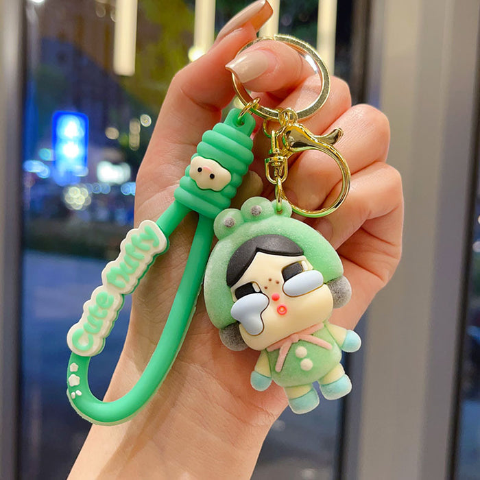 Wholesale  keychain flocking style girls bag pendant blind box gift car key chain small gift