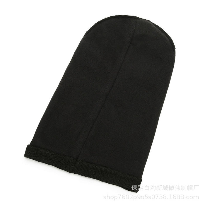 Wholesale Knitted hat, warm hood, autumn and winter outdoor cycling, windproof, ear protection, hole cap with fleece