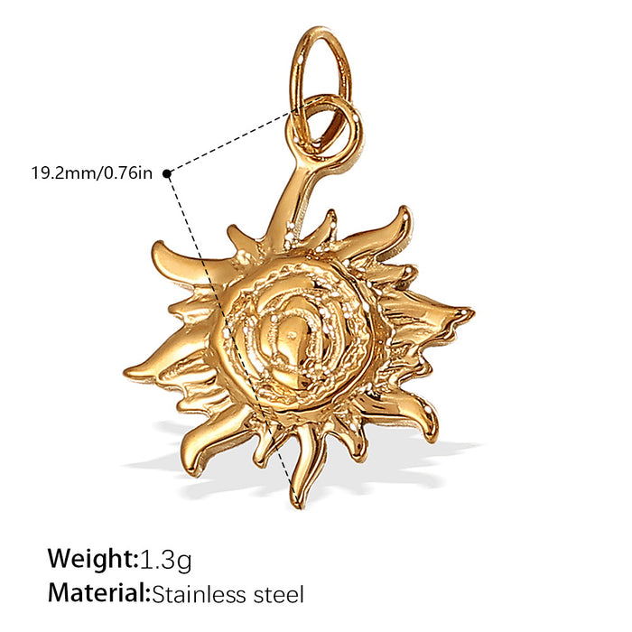 Wholesale Sun and Moon Element Stainless Steel Gold-Plated Pendant