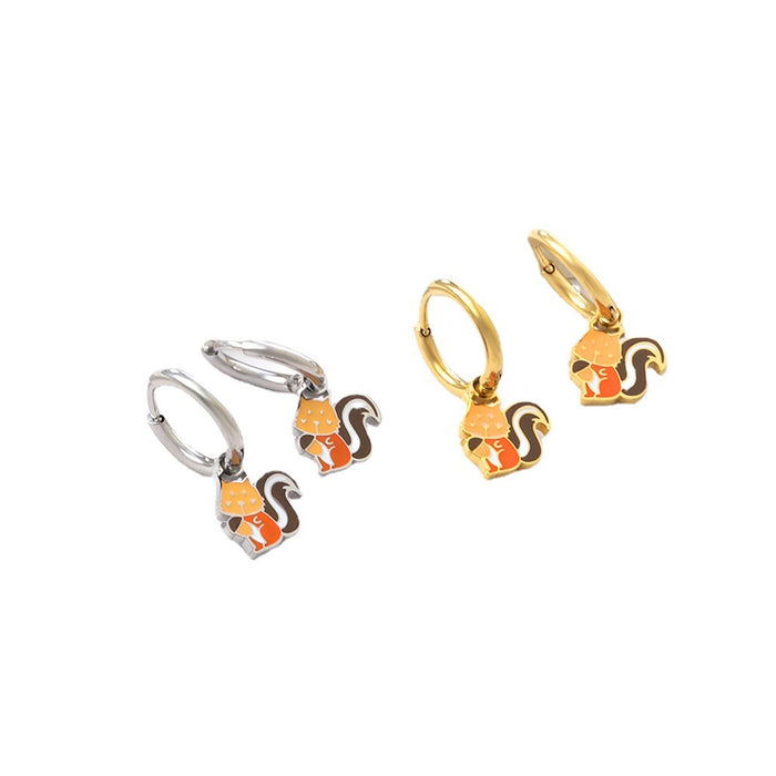 Wholesale Earrings cute animal funny frog panda stainless steel earrings