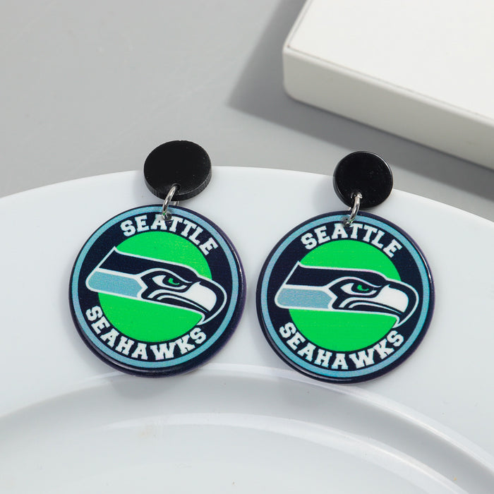 Wholesale Football League Exaggerated Earrings