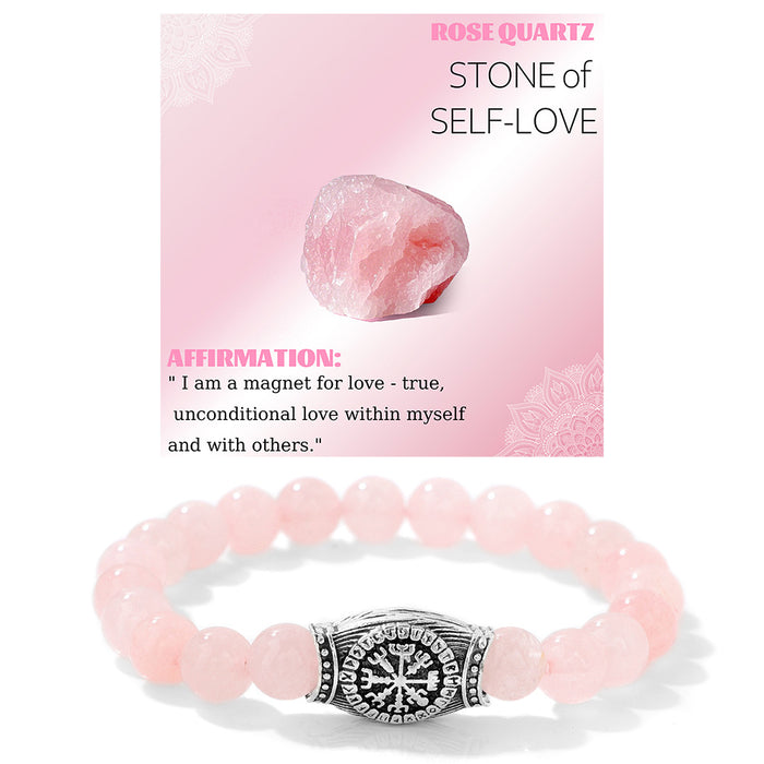 Wholesale Viking symbol bracelet with stone and gemstone bracelet