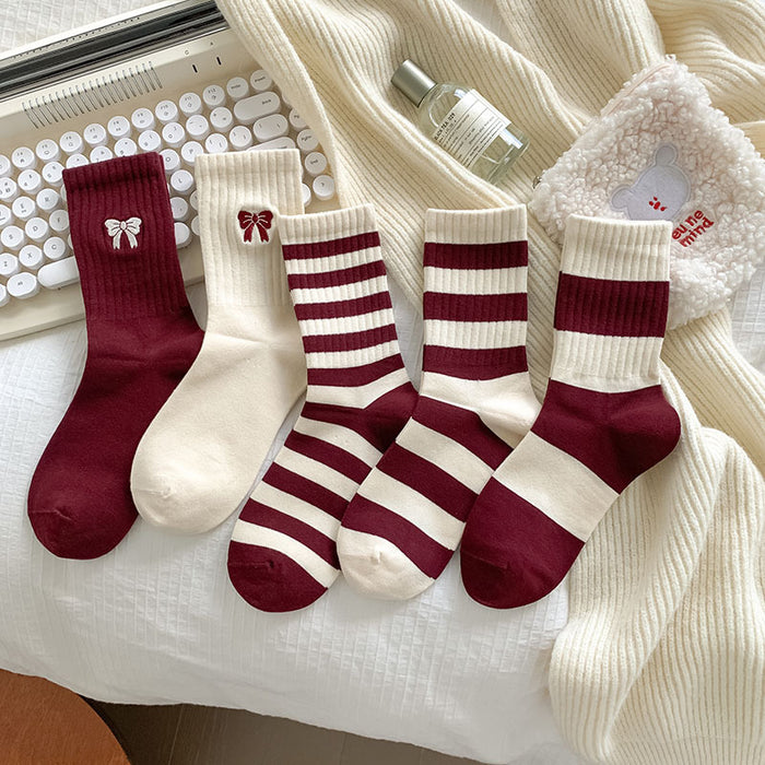 Wholesale Middle tube sock college style boneless pile sock cotton