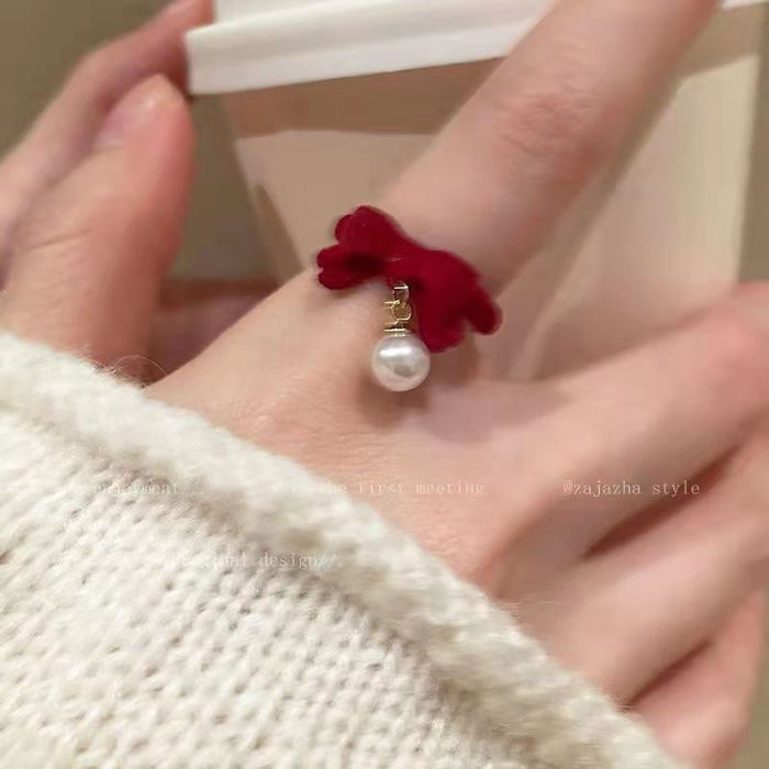 Wholesale Plush ring, niche design, cartoon and funny, index finger ring, fashionable and personalized ring