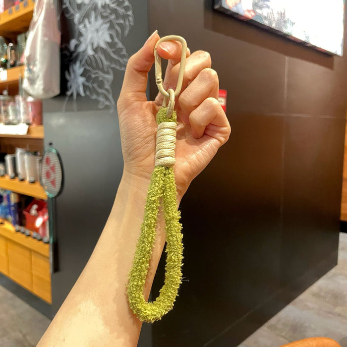 Wholesale Plush Braided Keychain with Colorful Tassel Fashion Phone Strap MOQ≥2