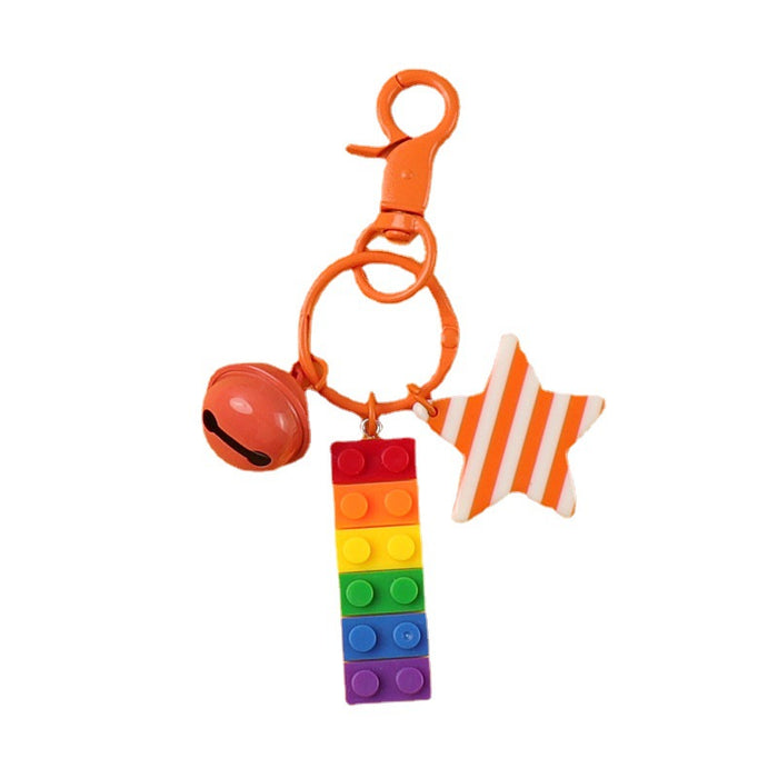 Wholesale Plastic Rainbow Building Block Keychain JDC-KC-CYa012